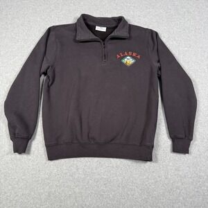 Princess Cruises Alaska Quarter Zip Sweatshirt Gray Embroidered Bear Womens M